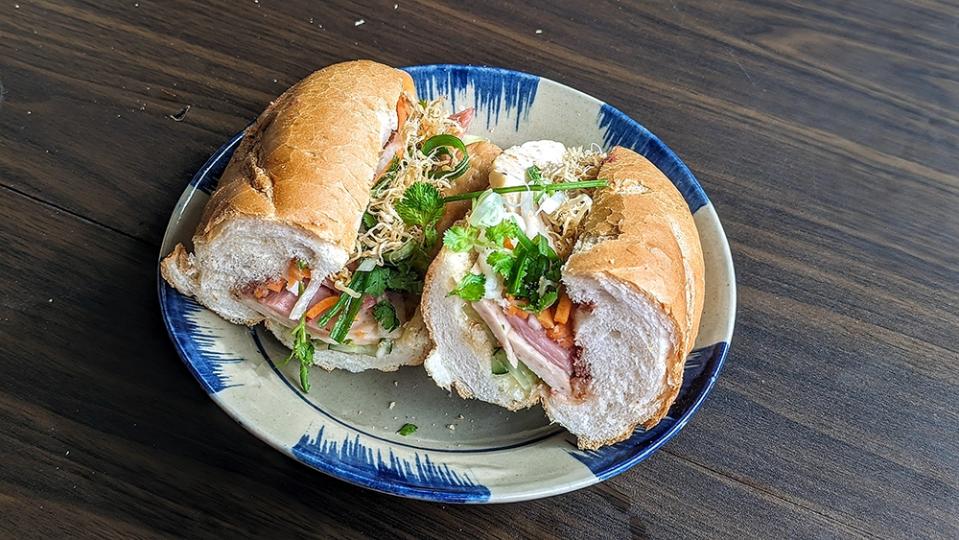 'Bánh mì thập cẩm' at Sea Garden YP comes loaded with an assortment of sliced meat and some pork floss as well.