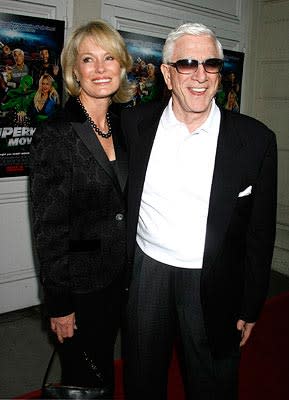 Leslie Nielsen and wife at the Westwood Premiere of Dimension Films' Superhero Movie