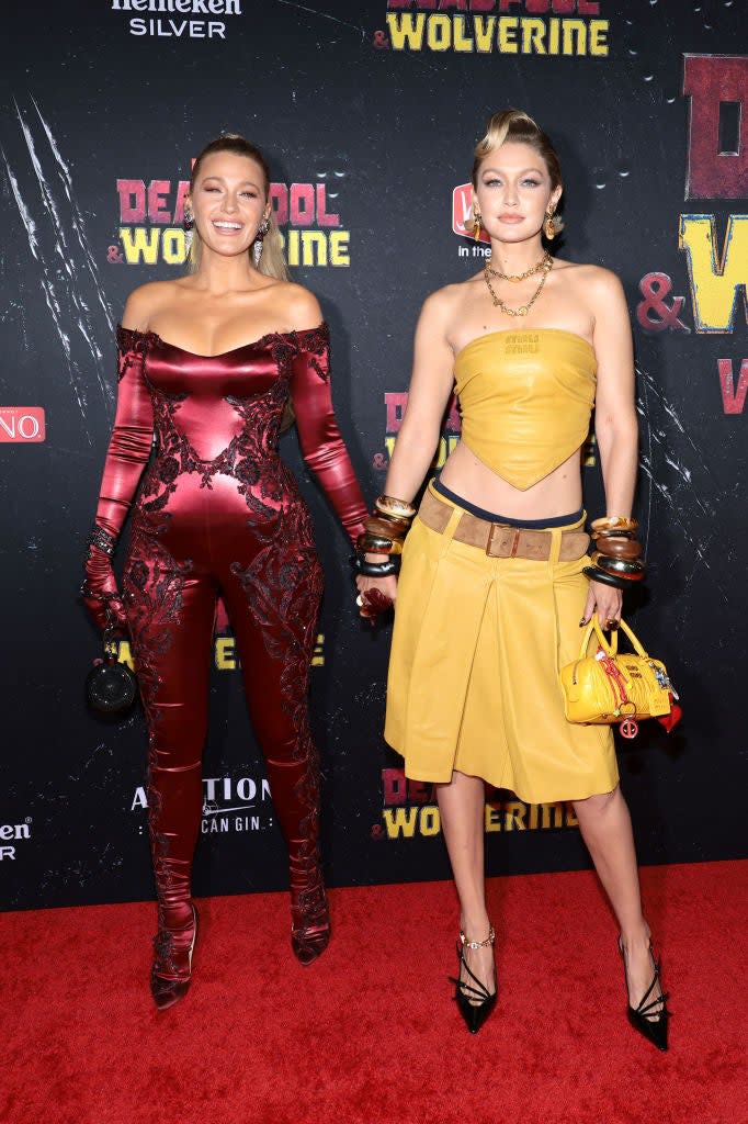 Blake Lively and Gigi Hadid at the 'Deadpool & Wolverine' premiere on July 21