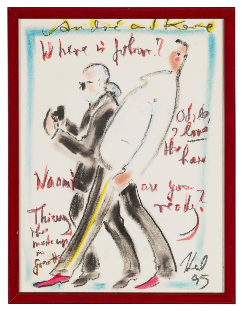 A sketch from designer Karl Lagerfeld from André Leon Talley's collection.