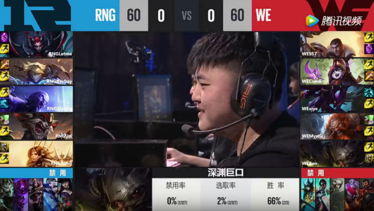 The first draft between RNG and Team WE (lolesports)