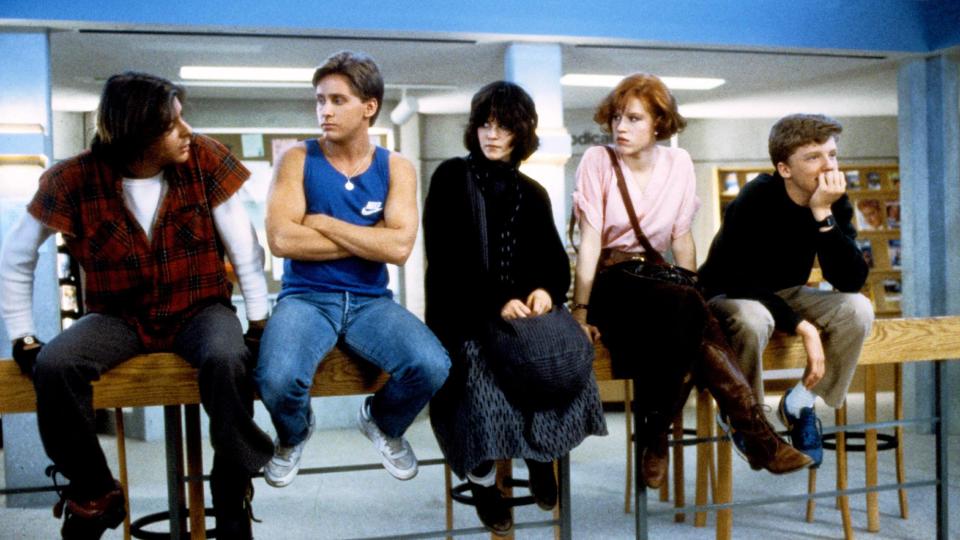 JUDD NELSON, EMILIO ESTEVEZ, ALLY SHEEDY, MOLLY RINGWALD,ANTHONY MICHAEL HALL in THE BREAKFAST CLUB,