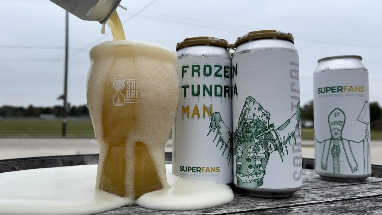 Frozen Tundra Man makes it onto the second round of SuperFans series from Sabbatical Brewing Co. in Manitowoc. St. Vince, a Manitowoc resident, launched the series in January.