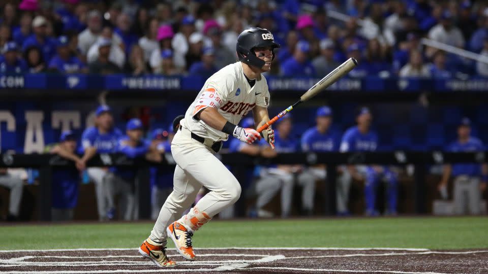 Travis Bazzana in action for the Oregon State Beavers on June 9, 2024, at Kentucky Proud Park in Lexington. - Jeff Moreland/Icon Sportswire/Getty Images