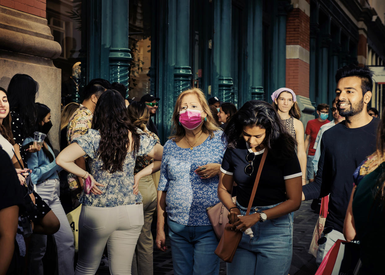 Pedestrians in New York City on Aug. 2, as the COVID-19 Delta variant continues to spread across the U.S.