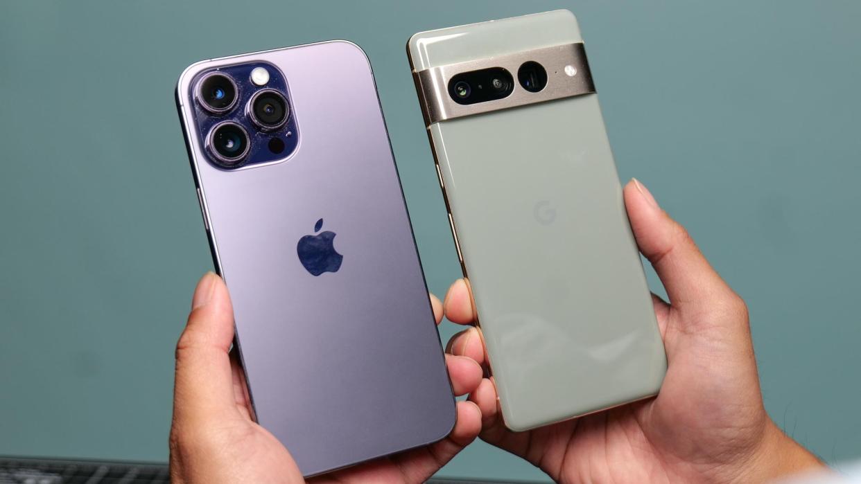  Apple iPhone 14 Pro Max versus Google Pixel 8 Pro comparison. 