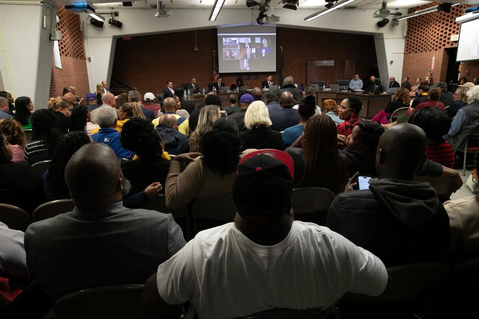 The JCPS Board of Education met to discuss ending transportation for magnet schools in the district at the Vanhoose Education Center in Louisville Ky. on April 10, 2024. Ultimately, the board voted to end transportation for all magnet programs except for Central High School and Western High School.