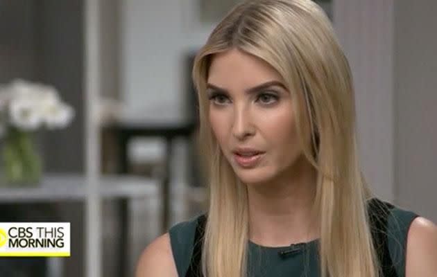 During a TV interview with CBS, Ivanka showed off hazel eyes. Photo: CBS