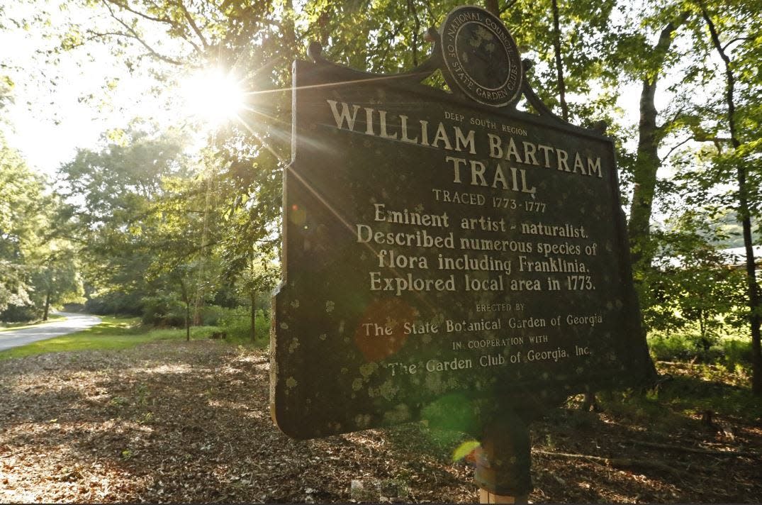 A marker honoring naturalist William Bartram is located at the State Botanical Garden in Athens.
