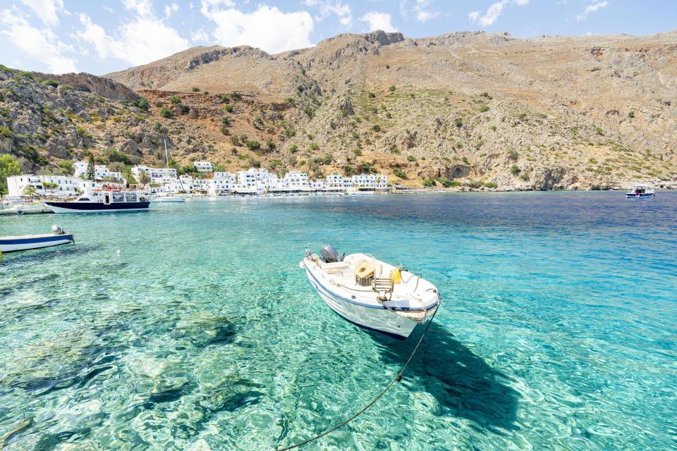 Crystal clear sea, Loutro, Crete island, Greece