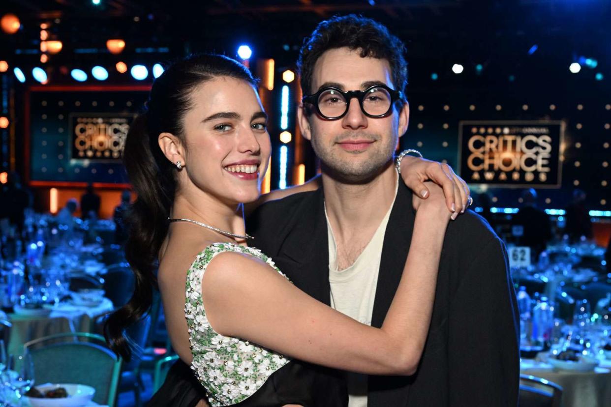 <p>Michael Kovac/Getty</p> Margaret Qualley and Jack Antonoff attend the 27th Annual Critics Choice Awards at Fairmont Century Plaza on March 13, 2022