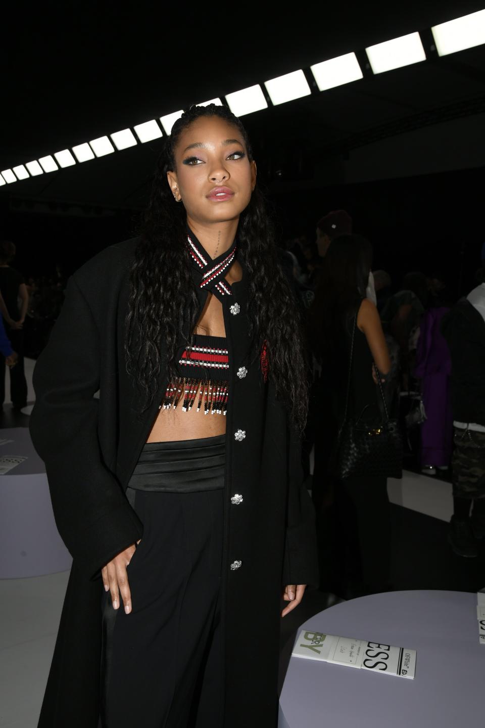Willow Smith at Off-White RTW Fall 2024 as part of Paris Ready to Wear Fashion Week held at Le Carrousel du Louvre on February 29, 2024 in Paris, France.