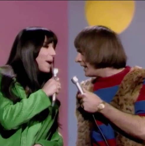 Sonny and Cher singing "I Got You Babe"