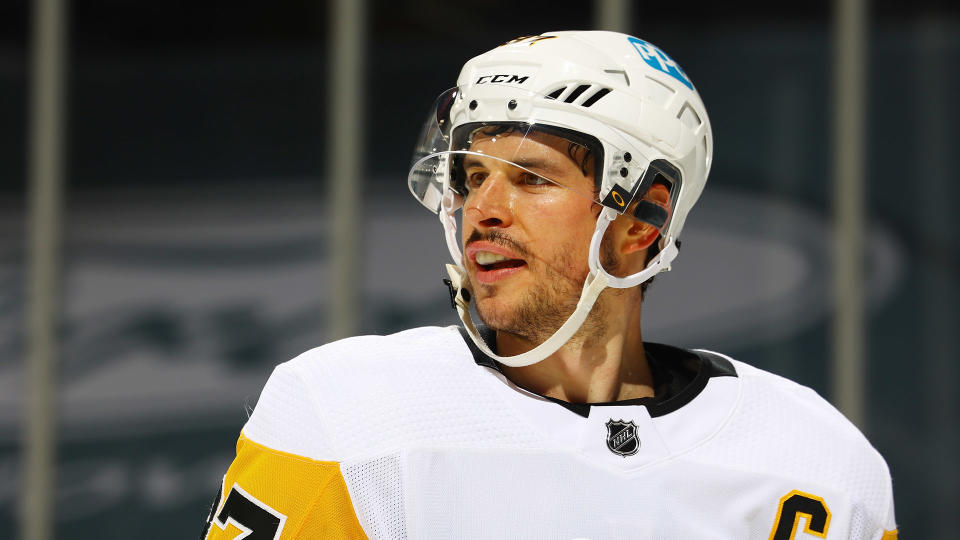 Sidney Crosby has been placed in the NHL's COVID-19 protocol. (Photo by Mike Stobe/NHLI via Getty Images)