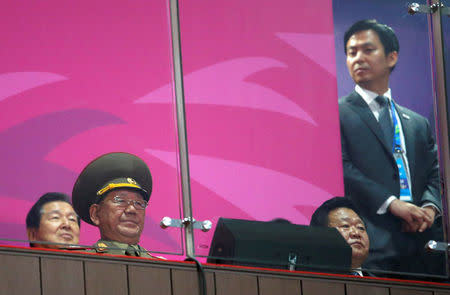 FILE PHOTO: North Korea's Hwang Pyong So, a senior aide North Korea's supreme leader Kim Jong Un, attends the closing ceremony of the 17th Asian Games at the Incheon Asiad Main Stadium, October 4, 2014. REUTERS/Jason Reed/File Photo