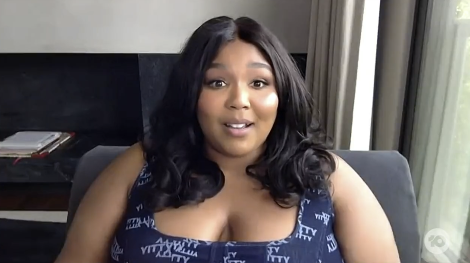 Pop star Lizzo appeared on The Project on Thursday night, shocking viewers after dropping the F-bomb several times in just seconds. Photo: Ten