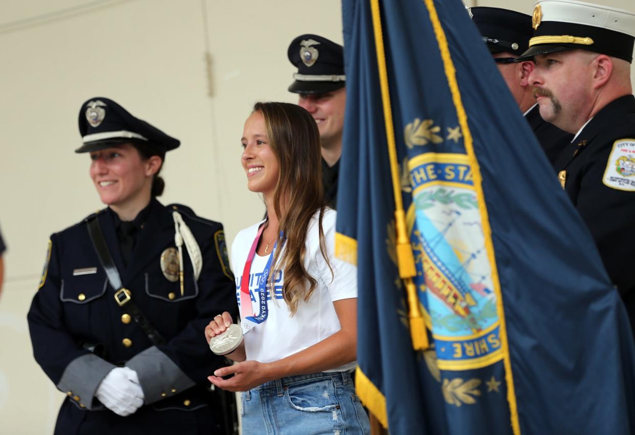 Dover native and Tokyo Olympics silver medalist diver Jessica Parratto  visited her hometown and was honored by the city of Dover Aug. 17, 2021.