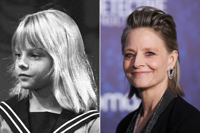 <p>CBS via Getty; Hector Vivas/Getty</p> Jodie Foster in "Mayberry R.F.D." in 1970 side by side the actress in 2024.