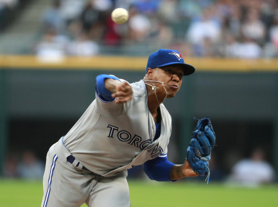 A few people weren’t happy with Blue Jays starter Marcus Stroman on Tuesday. (AP)