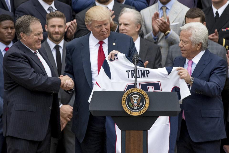 Donald Trump, Bill Belichick, and Robert Kraft