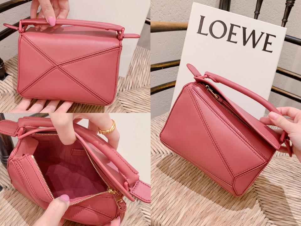 第一顆精品包入門推薦6：LOEWE Puzzle solid迷你拼圖包，NT$79000！圖片來源：編輯拍攝