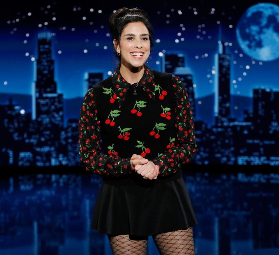 Sarah Silverman hosting Jimmy Kimmel Live on Aug. 12, 2022