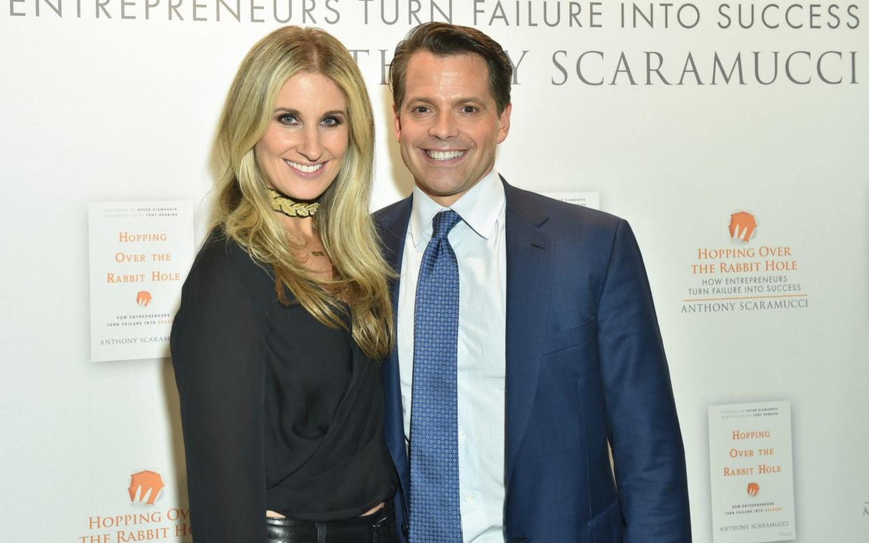 Anthony Scaramucci with his estranged wife, Deirdre. She gave birth to their second son on Monday - Patrick McMullan