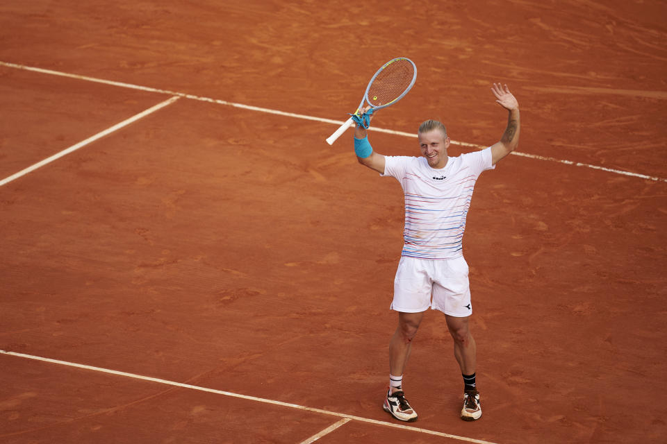 Alejandro Davidovich Fokina, pictured here after beating Novak Djokovic at the Monte Carlo Masters.