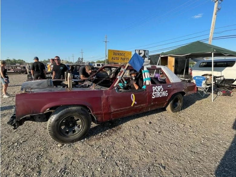 Mark Cuykendall, 23, a four-time feautre winner at the Monroe County Fair Demolition Derby is driving a 2000 Crown Victoria in this year's event.