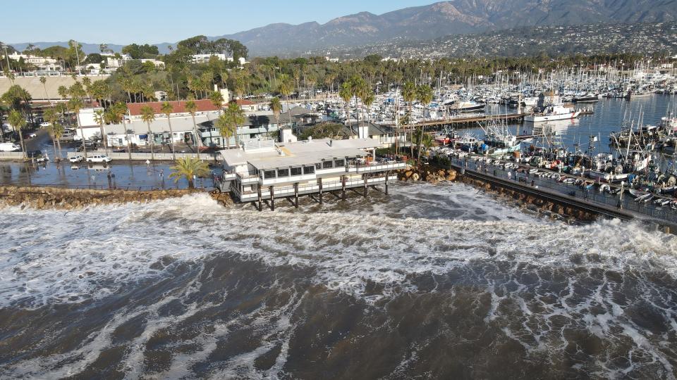 In Santa Barbara, a post-storm swell and high tides overnight Thursday and Friday morning flooded the harbor, beaches and parking lots and closed Stearns Wharf, officials said.