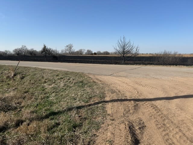 A grass fire burned 30 acres in Reno County on Feb. 27, 2024. (KSN News Photo)