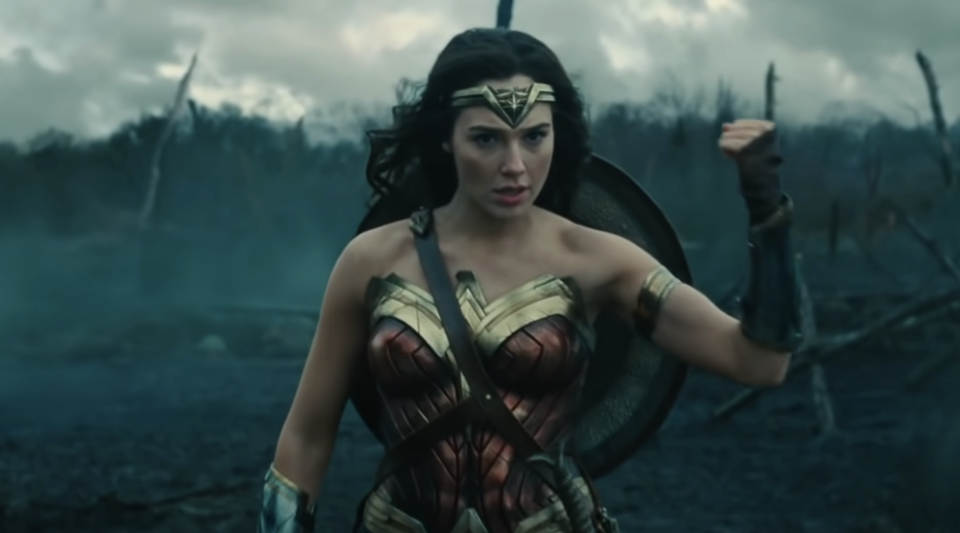 Wonder Woman deflecting bullets on "No Man's Land"