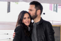 <p>Actor Courteney Cox and musician Johnny McDaid pose during Courteney Cox's star unveiling ceremony on the Hollywood Walk of Fame in Los Angeles, California, U.S., February 27, 2023. REUTERS/Mario Anzuoni</p> 