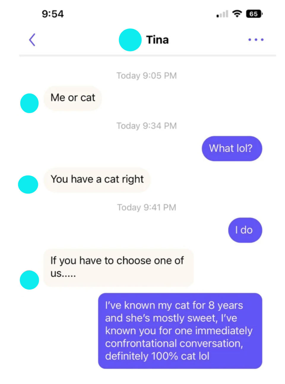 person saying they've known their cat for 8 years, so they'll pick it over a stranger
