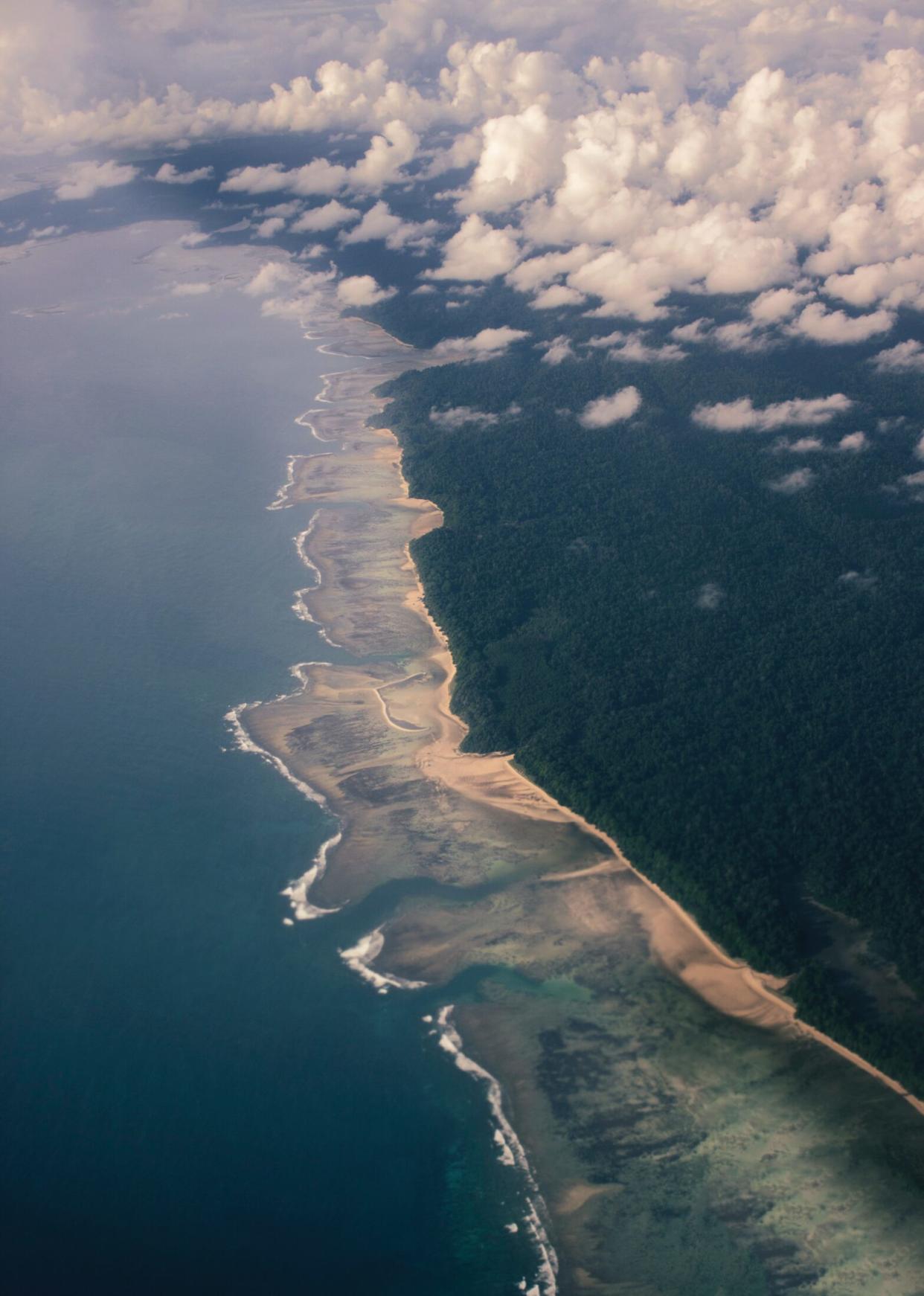 aerial view of North Sentinel Island