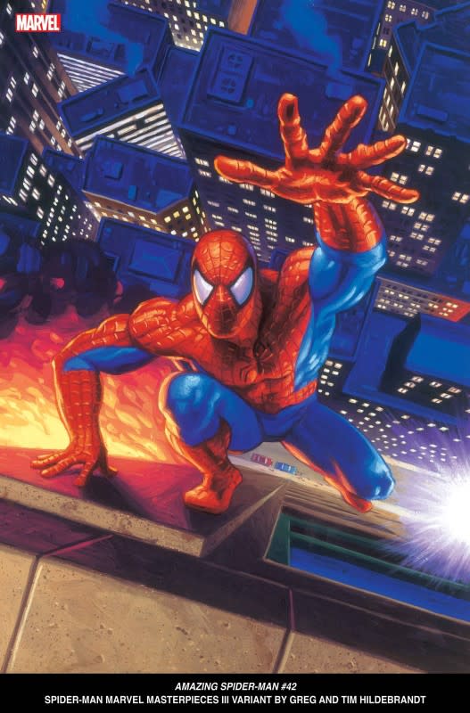 <p> AMAZING SPIDER-MAN #42 Spider-Man Marvel Masterpieces III Variant Cover by Greg & Tim Hildebrandt</p><p>Marvel Comics</p>