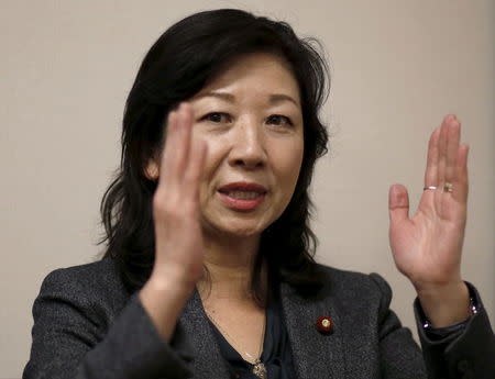 Seiko Noda, a former cabinet minister and Liberal Democratic Party (LDP) policy chief, speaks during an interview with Reuters at her office in Tokyo, Japan, December 21, 2015. REUTERS/Toru Hanai