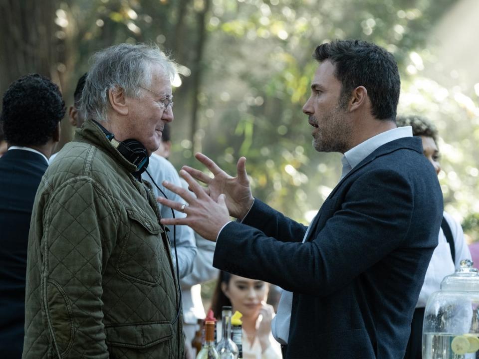 Adrian Lyne directs Ben Affleck on the set of ‘Deep Water' (Amazon)