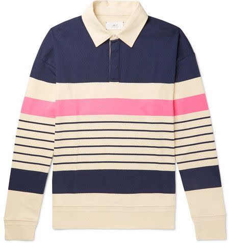 Mr P. Twill-Trimmed Striped Cotton-Jersey Rugby Shirt