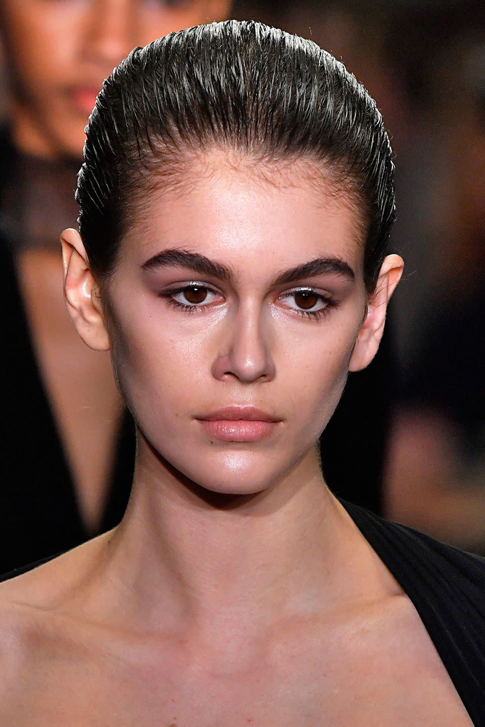 <p><strong>Trend: sculpted faces </strong></p><p>And you thought power make-up was all about the red lip; not anymore if Alexander Wang’s power make-up move by Diane Kendal was anything to go by. <br></p><p>"The red lip is too literal, so we’ve gone for a strong, sculpted face," Kendal explained, while adding the disclaimer that there was "still a softness to it." There was, courtesy of Nar’s creamy <a rel="nofollow noopener" href="http://narscosmetics.co.uk/en_GB/soft-matte-complete-concealer/999NAC0000045.html?dwvar_999NAC0000045_color=7845012801#start=6" target="_blank" data-ylk="slk:Soft Matte Complete Concealer;elm:context_link;itc:0;sec:content-canvas" class="link ">Soft Matte Complete Concealer</a>, £24, <a rel="nofollow noopener" href="http://narscosmetics.co.uk/UK/sheer-glow-foundation/999NACSGLWF01.html" target="_blank" data-ylk="slk:Sheer Glow Foundation;elm:context_link;itc:0;sec:content-canvas" class="link ">Sheer Glow Foundation</a>, £33, and <a rel="nofollow noopener" href="http://narscosmetics.co.uk/on/demandware.store/Sites-UK-Site/en_GB/Search-Show?q=Soft%20Velvet%20Loose%20Powder" target="_blank" data-ylk="slk:Soft Velvet Loose Powder;elm:context_link;itc:0;sec:content-canvas" class="link ">Soft Velvet Loose Powder</a>, £28. Kendal cut cheekbones into faces using Nars’s <a rel="nofollow noopener" href="http://narscosmetics.co.uk/en_GB/contour-blush/999NAC0000002.html?dwvar_999NAC0000002_color=7845051848#q=Contour+Blush&start=1" target="_blank" data-ylk="slk:Contour Blush;elm:context_link;itc:0;sec:content-canvas" class="link ">Contour Blush</a>, £32, <a rel="nofollow noopener" href="http://narscosmetics.co.uk/en_GB/zen-blush/0607845040118.html#q=Zen+Blush%23&start=1" target="_blank" data-ylk="slk:Blush in Zen;elm:context_link;itc:0;sec:content-canvas" class="link ">Blush in Zen</a>, £24, and <a rel="nofollow noopener" href="http://narscosmetics.co.uk/en_GB/albatross-highlighting-blush/0607845051312.html" target="_blank" data-ylk="slk:Highlighting Powder in Albatross;elm:context_link;itc:0;sec:content-canvas" class="link ">Highlighting Powder in Albatross</a>, £24, finally employing the brows to do the boardroom-talking by stretching, strengthening and straightening them with <a rel="nofollow noopener" href="http://narscosmetics.co.uk/en_GB/namibia-matte-eyeshadow/0607845020820.html#q=Matte+Eyeshadow&start=3" target="_blank" data-ylk="slk:Matte Eyeshadow;elm:context_link;itc:0;sec:content-canvas" class="link ">Matte Eyeshadow</a>, £19, and her <a rel="nofollow noopener" href="http://narscosmetics.co.uk/on/demandware.store/Sites-UK-Site/en_GB/Search-Show?q=Brow%20Defining%20Brush" target="_blank" data-ylk="slk:Brow Defining Brush;elm:context_link;itc:0;sec:content-canvas" class="link ">Brow Defining Brush</a>, £23. ‘This season, the inspiration is all about powerful beauty,’ she told us.</p>