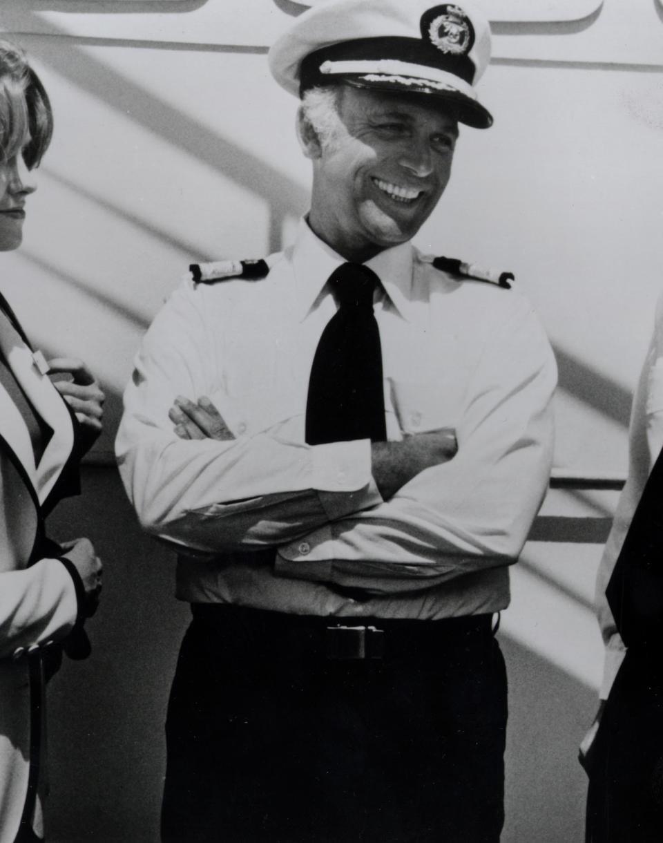 Gavin MacLeod  as Captain Merrill Stubing on "The Love Boat."