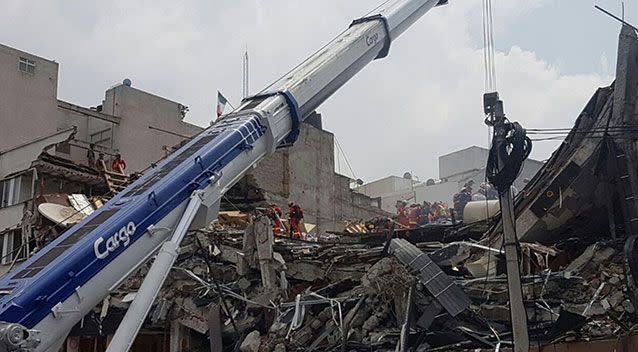 Clean up in the aftermath of the recent Mexico earthquake. Source: Getty Images