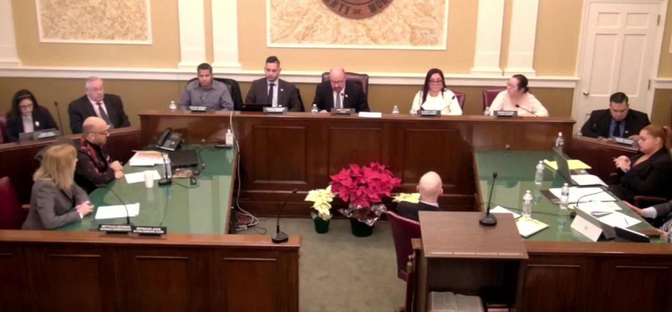 The Dover Council meets on January 11, 2024, with Mayor James Dodd, center, presiding.