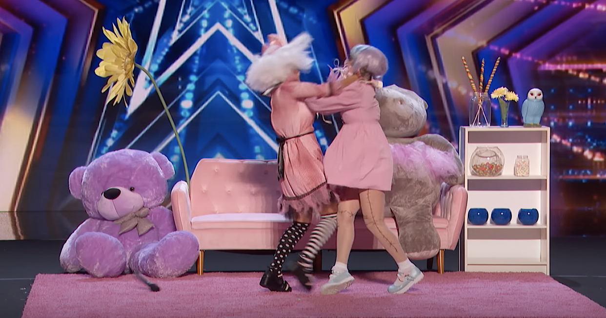 Duo Rag Dolls come to blows over creative differences on 'America's Got Talent.' (Photo: NBC)