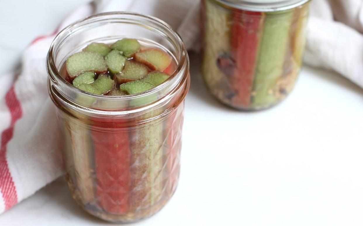 final shot pickled rhubarb in jars