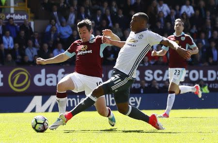 Britain Football Soccer - Burnley v Manchester United - Premier League - Turf Moor - 23/4/17 Manchester United's Anthony Martial scores their first goal Action Images via Reuters / Jason Cairnduff Livepic