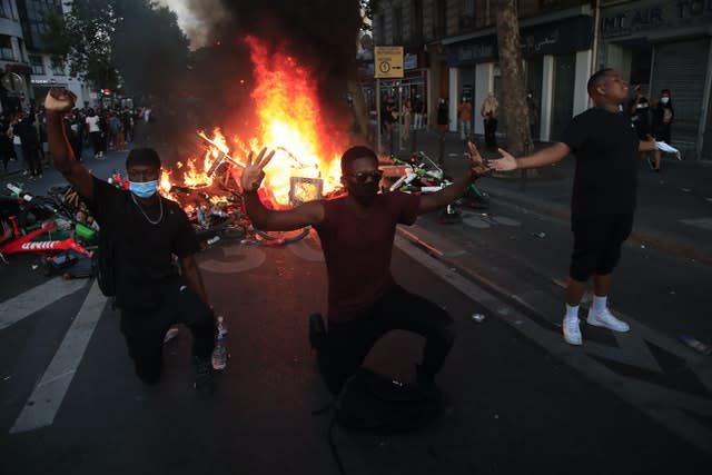 Protesters in Paris