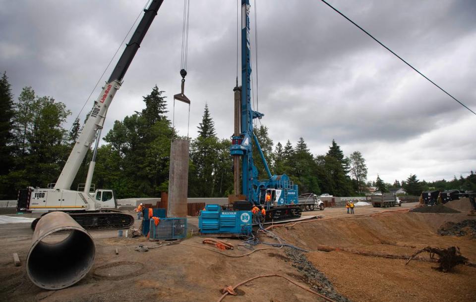 A series of five stream crossings along State Route 8 and State Route 12 west of Olympia are being torn out and replaced with more fish-friendly access, shown on Friday, June 14, 2024. The WSDOT construction projects are expected to continue until the winter of 2025.