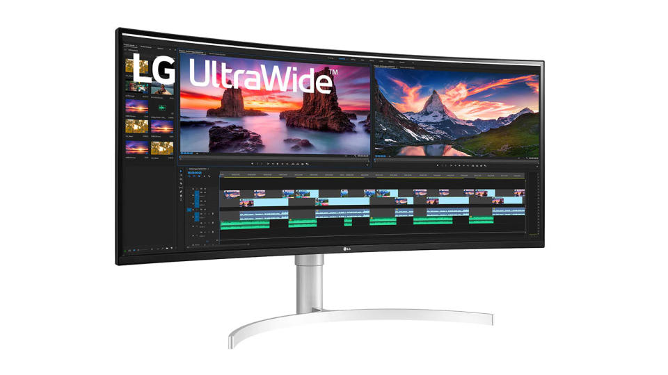 Product shot of LG 38WN95C, one of the best monitors for Mac mini