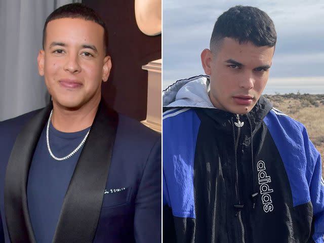 <p>Lester Cohen/Getty ; Jeremy Ayala Gonzalez Instagram</p> Left: Daddy Yankee attends the 60th Annual GRAMMY Awards on January 28, 2018 in New York City. Right: Daddy Yankee's son Jeremy Ayala Gonzalez.